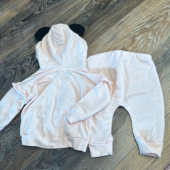 12m Disney Baby Pink Minnie Mouse Ears Matching Set - Picture 4 of 4